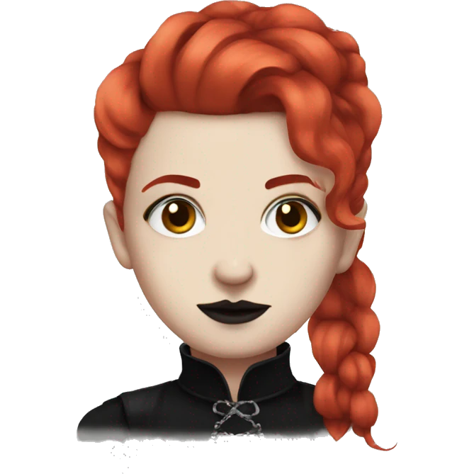 trad goth with red hair and heavy makeup emoji