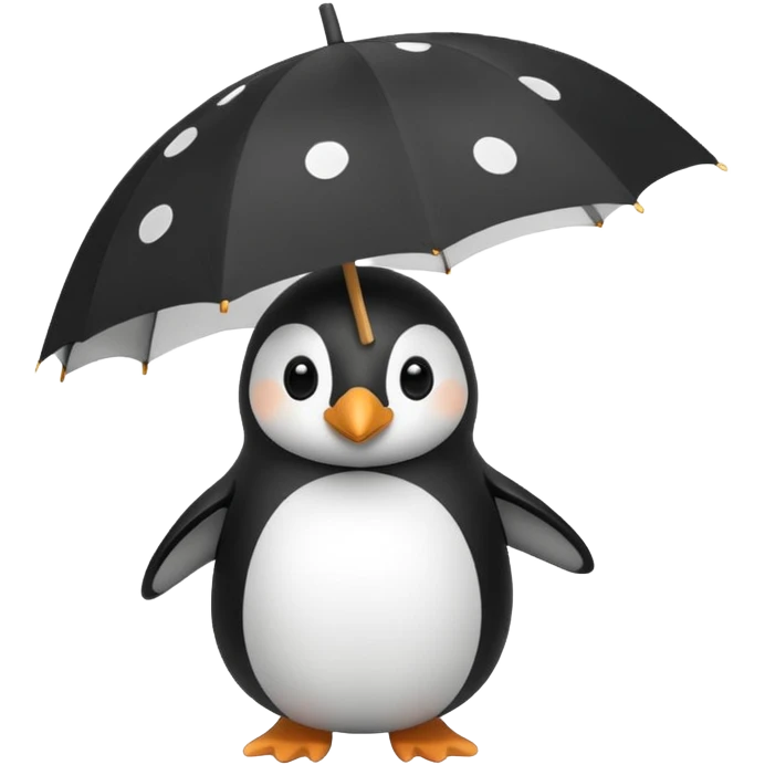 Penguin with polka-dot umbrella emoji