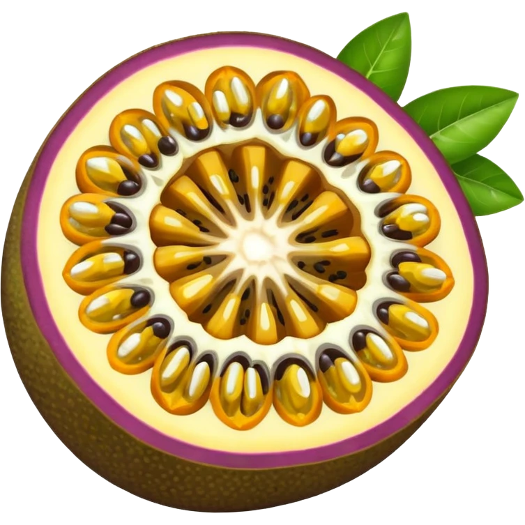 Un fruit de la passion ouvert emoji