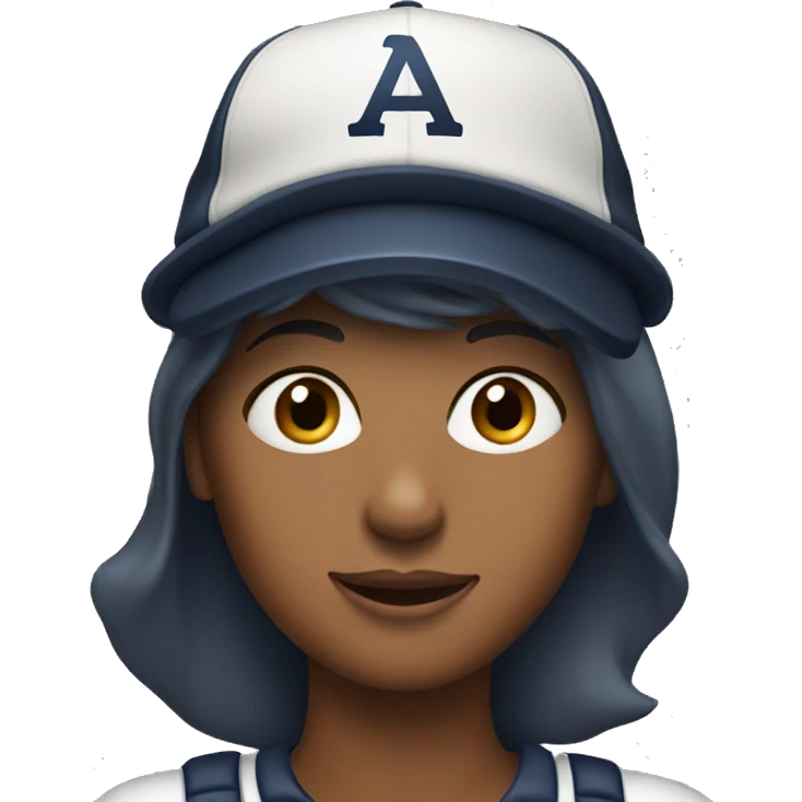 Woman wearing baseball hat emoji
