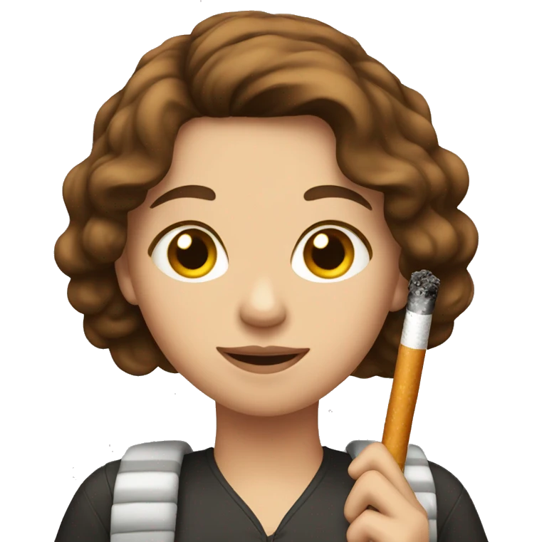 girl with brown hair and zigarette in hand emoji