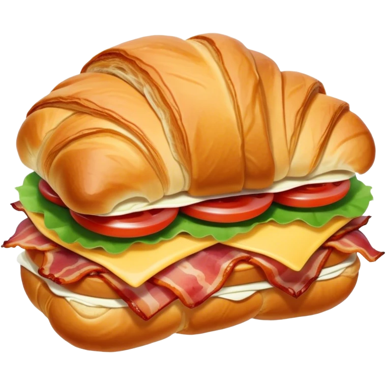 Croissant Sandwich  no eggs 🥐🥓  emoji