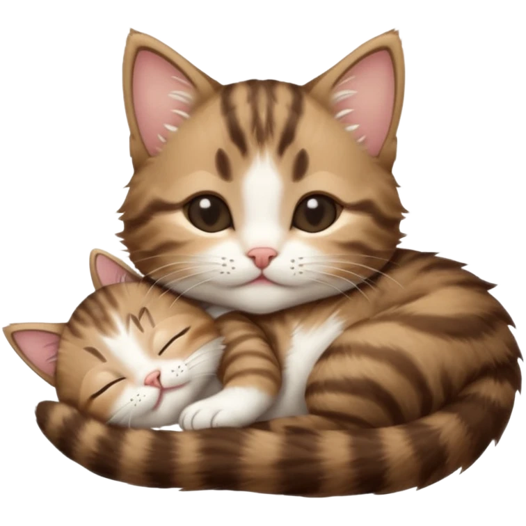 dark brown tabby and white kitten eyes closed whilst in funny positions stretched out and  upside down emoji