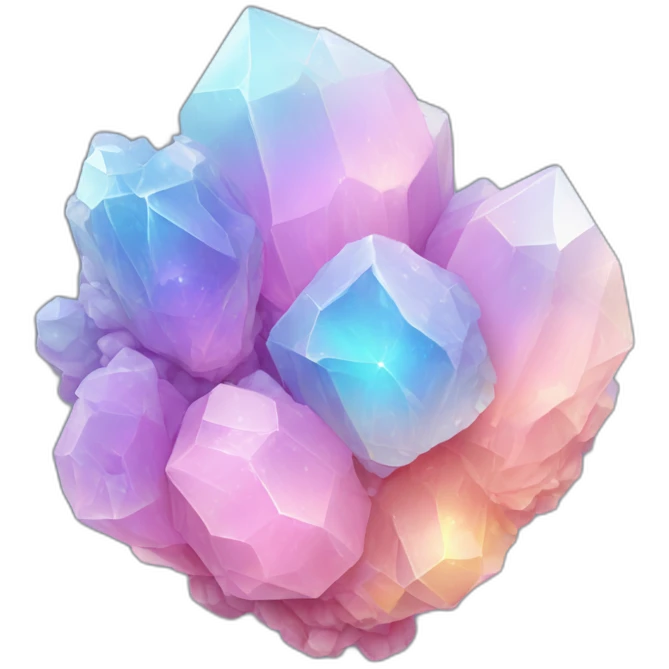 Pastel gradient crystal cluster emoji