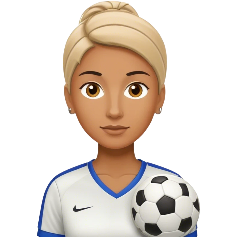 female soccer coach with coach wear emoji