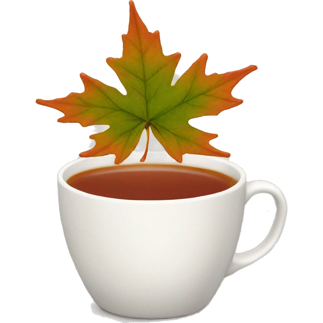 Mug Tea with maple leaves emoji