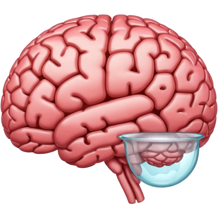 Transparent glass texture brain emoji