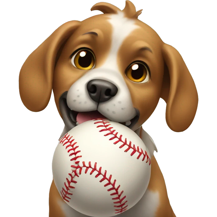 Dog playing baseball emoji