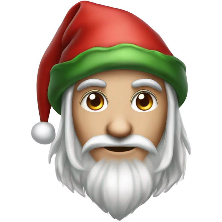 rogue male elf fantasy wearing santa hat emoji