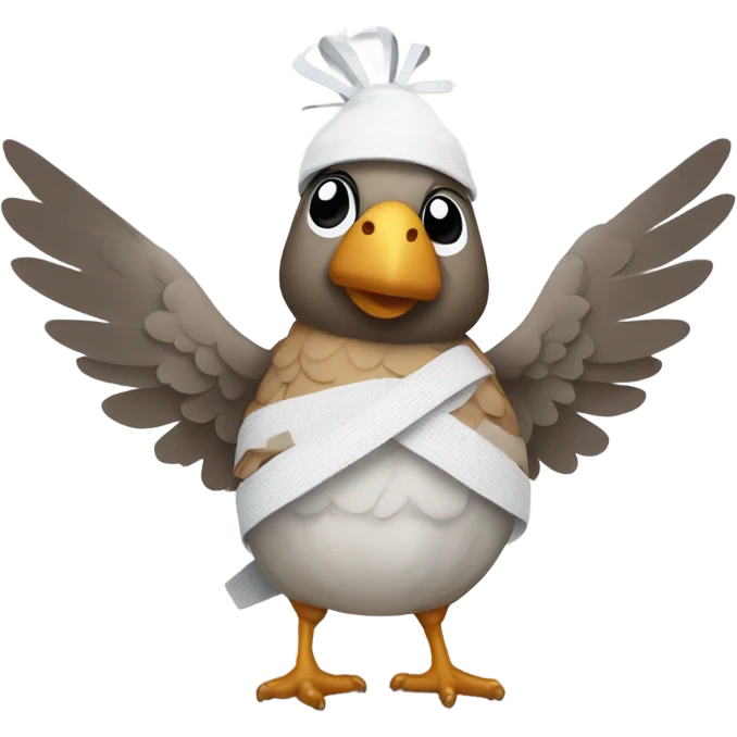 quail whit wing bandaged emoji