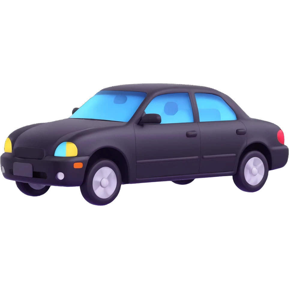 Make the transparent film more visible and floating just above the car, as if it is just being applied and not yet attached, keep the elegant 3D style emoji