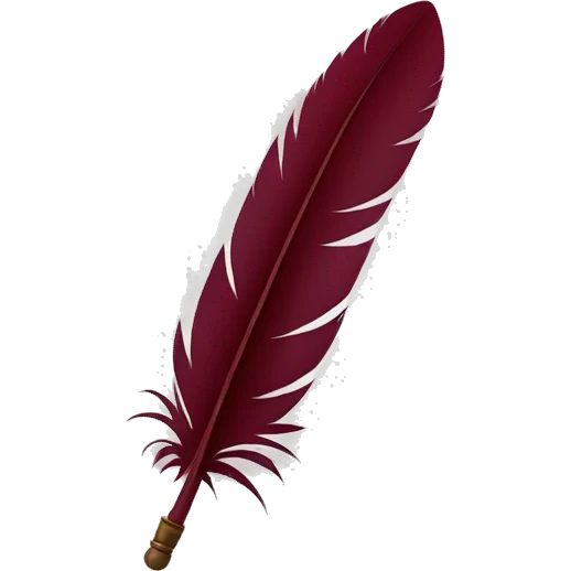a feather quill and an open SCROLL maroon emoji