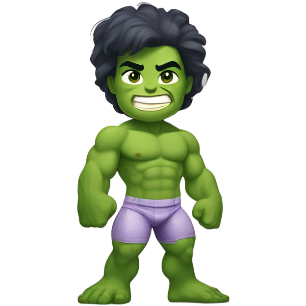 Mini cute Hulk with she hulk emoji