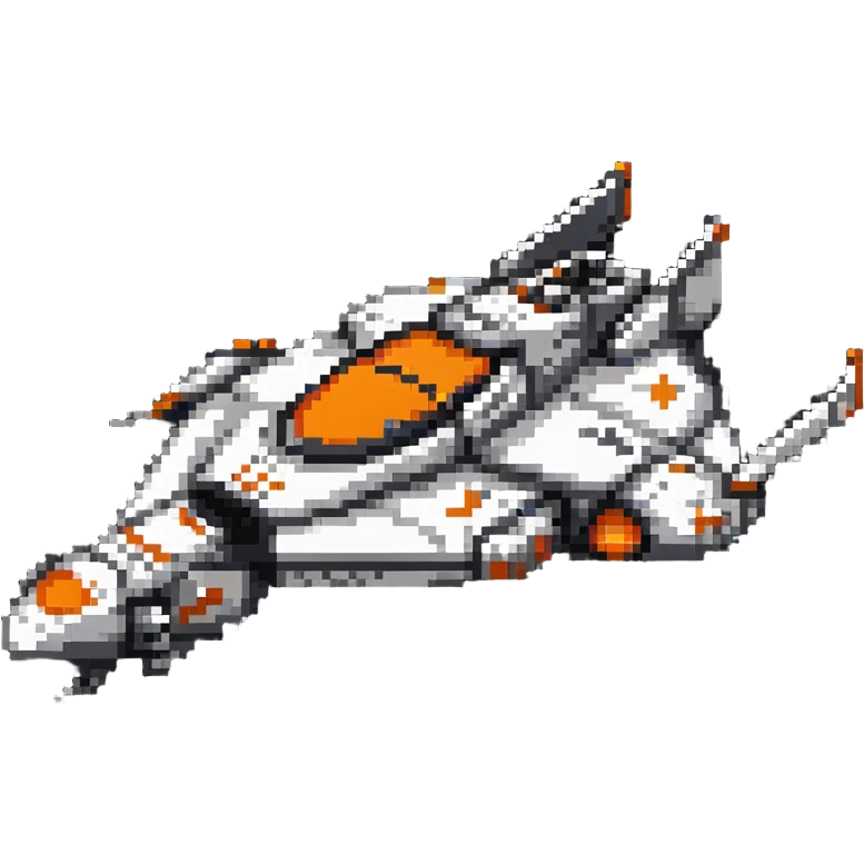 Compact space cruiser with orange accents emoji