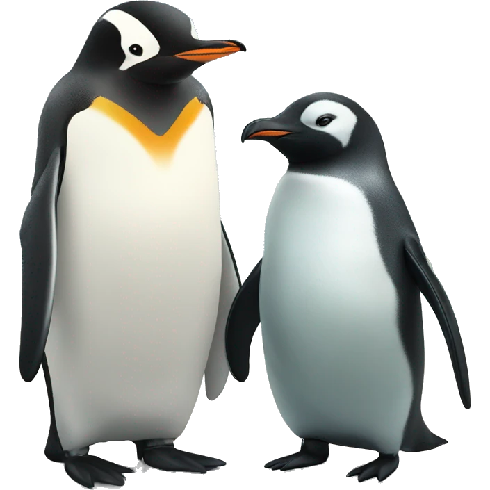 cool penguin hanging out with seal emoji