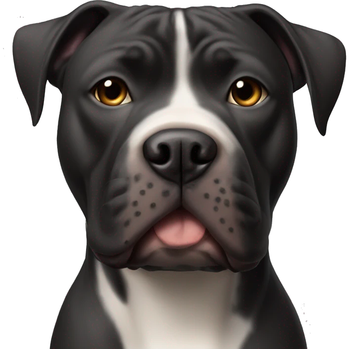 Pitbull black mix with cane corso with little white on chest.  emoji