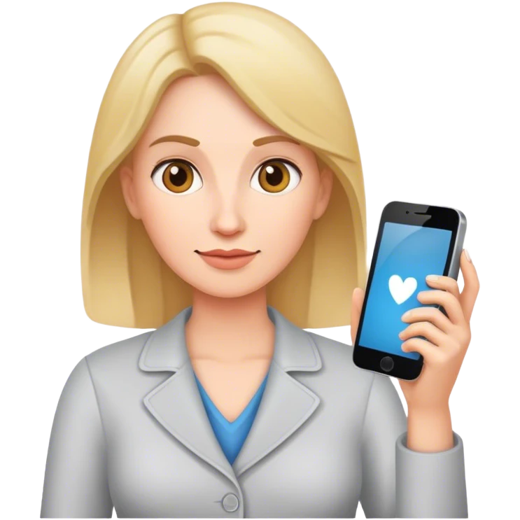 A mom with phone emoji