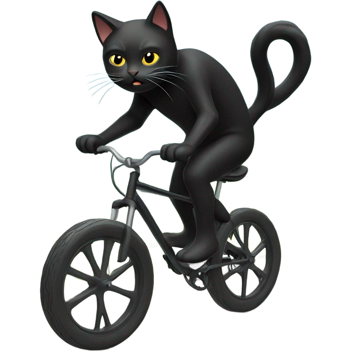 Black Cat riding downhill bike downhill emoji