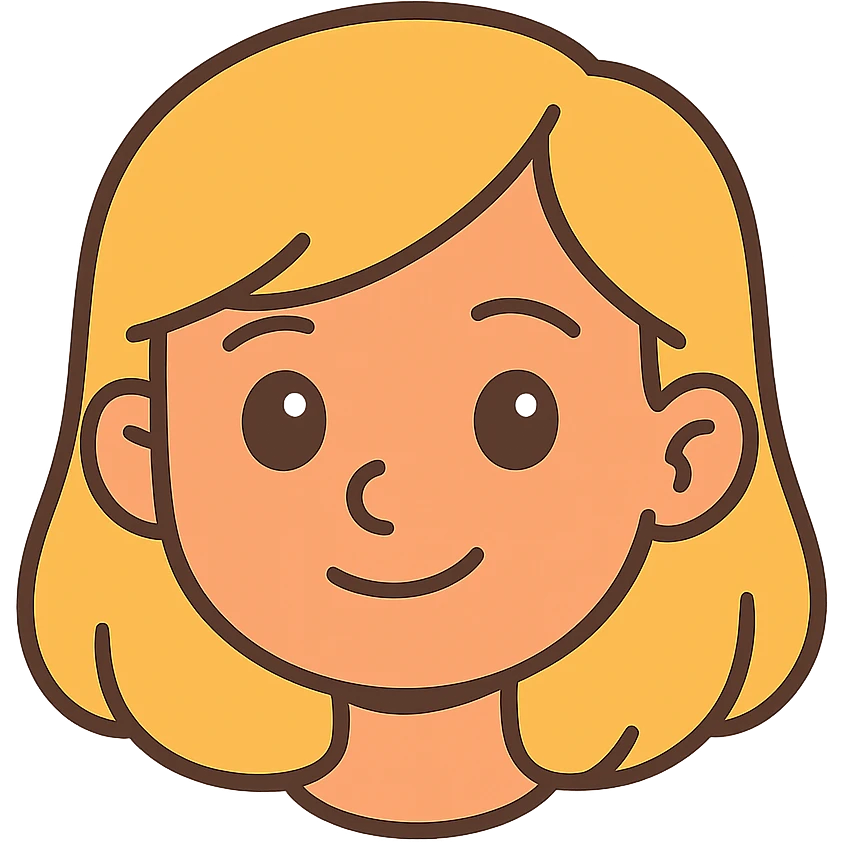flat toon style blonde girl's head, clean lines, vibrant colors emoji