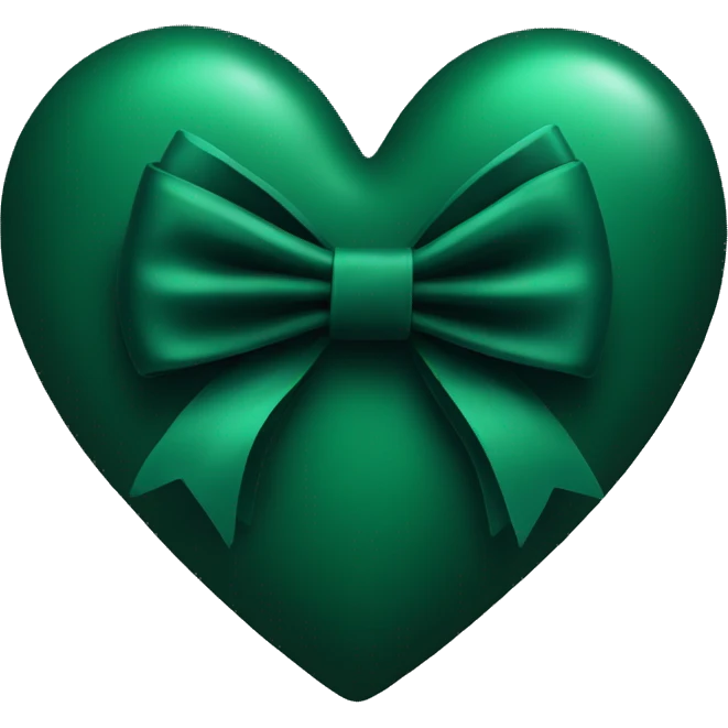 Dark green heart with a black bow  emoji