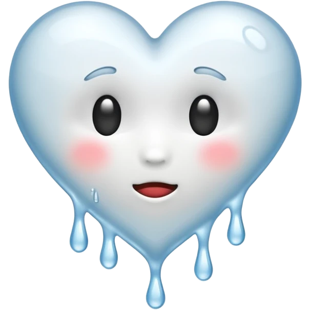 white heart melting emoji