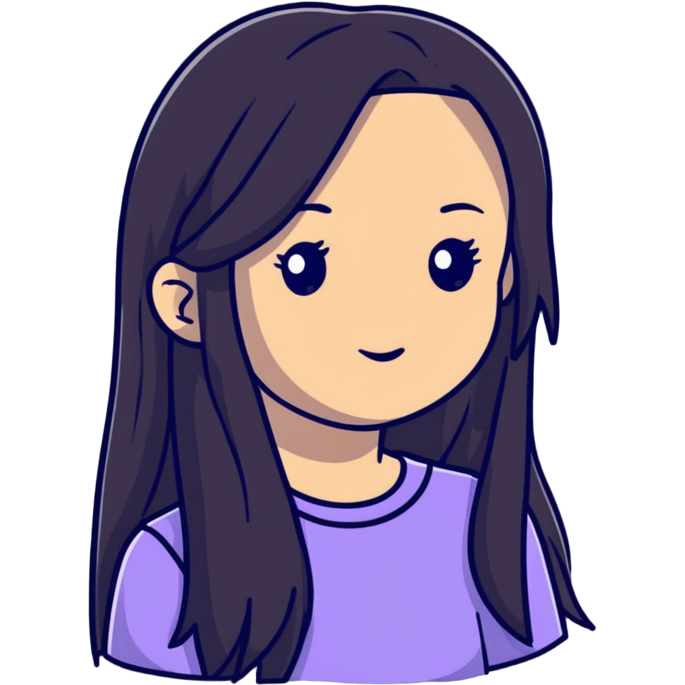 cute girl with long hair emoji