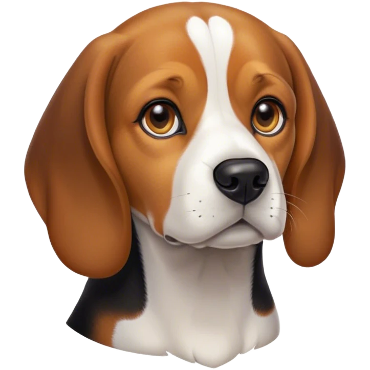 Cinematic Noble Beagle Portrait Emoji, Poised and regal, with a compact, sturdy build and a well-groomed coat of white, brown, and black, deep-set soulful hazel eyes, Simplified yet sharp and sophisticated features, highly detailed, glowing with a soft, dignified glow, high shine, intelligent and loyal, stylized with an air of strength, focused and attentive, soft glowing outline, capturing the essence of a watchful and confident companion, so majestic it feels as though it could step out of the screen with effortless authority! emoji