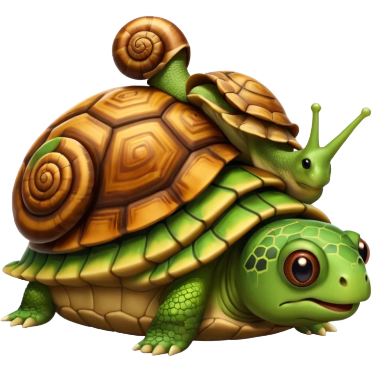 Snail on a turtle emoji