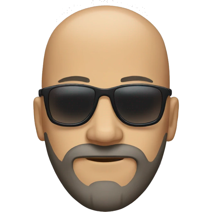 Bald man with beard and sunglasses emoji