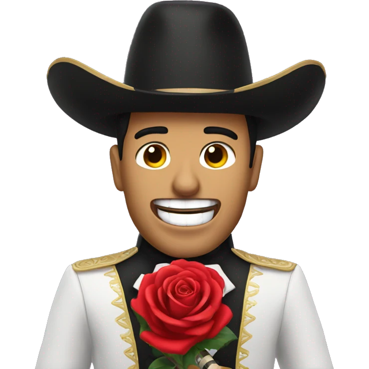 mariachi man with rose between his teeth emoji