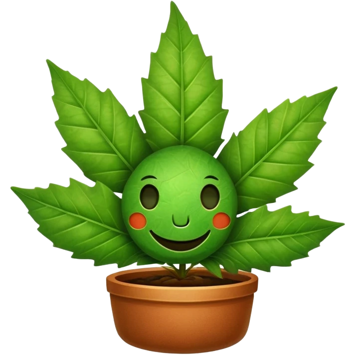 Smiling pot leaf emoji