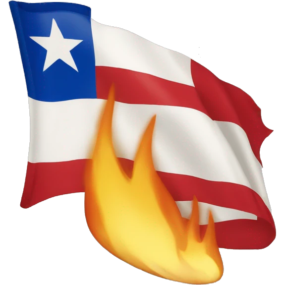 Bandera cubana flameando emoji