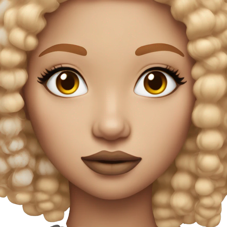 ginger girl light skin heavy makeup big lashes  emoji