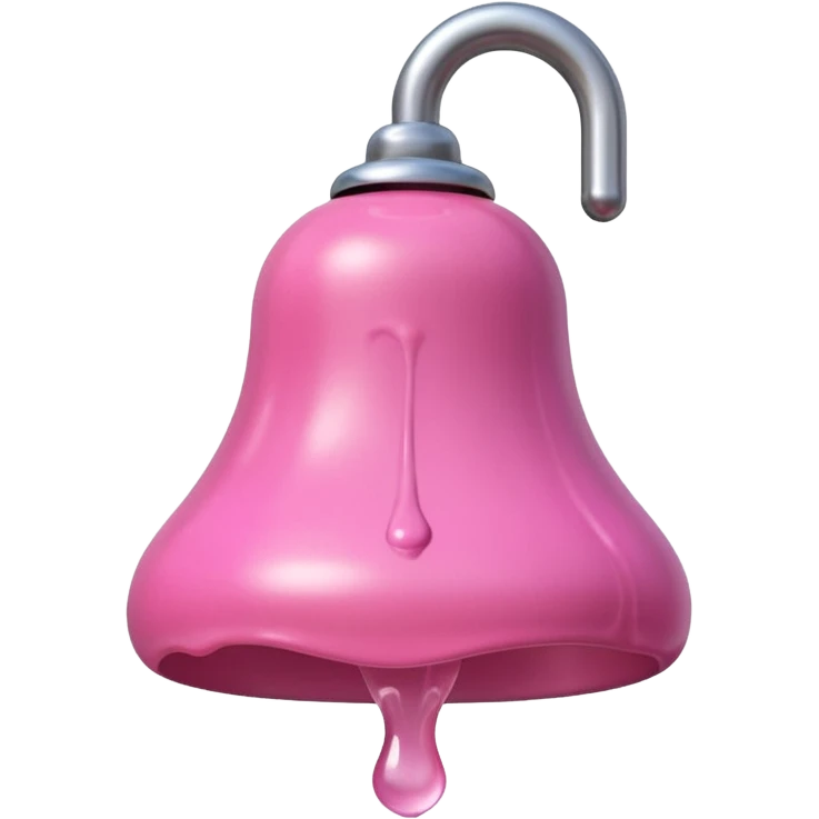 long, curved, veiny skin toned shaft with bulbous bell-shaped pink top that's dripping liquid from a small hole at the tip. emoji