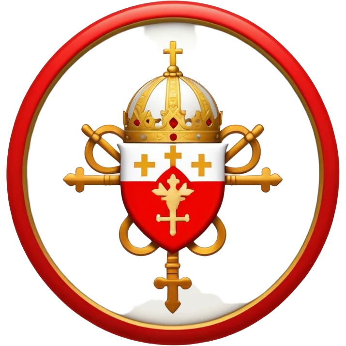 Pope's emblem with a touch of red emoji