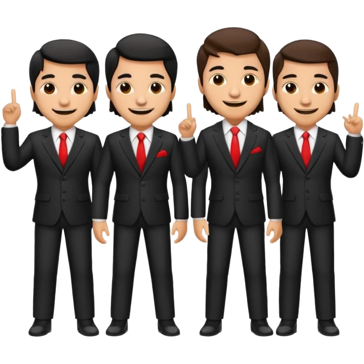 Hispanic band members wearing suits  emoji