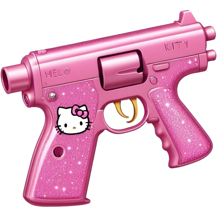 Pink sparkly, hello Kitty gun emoji