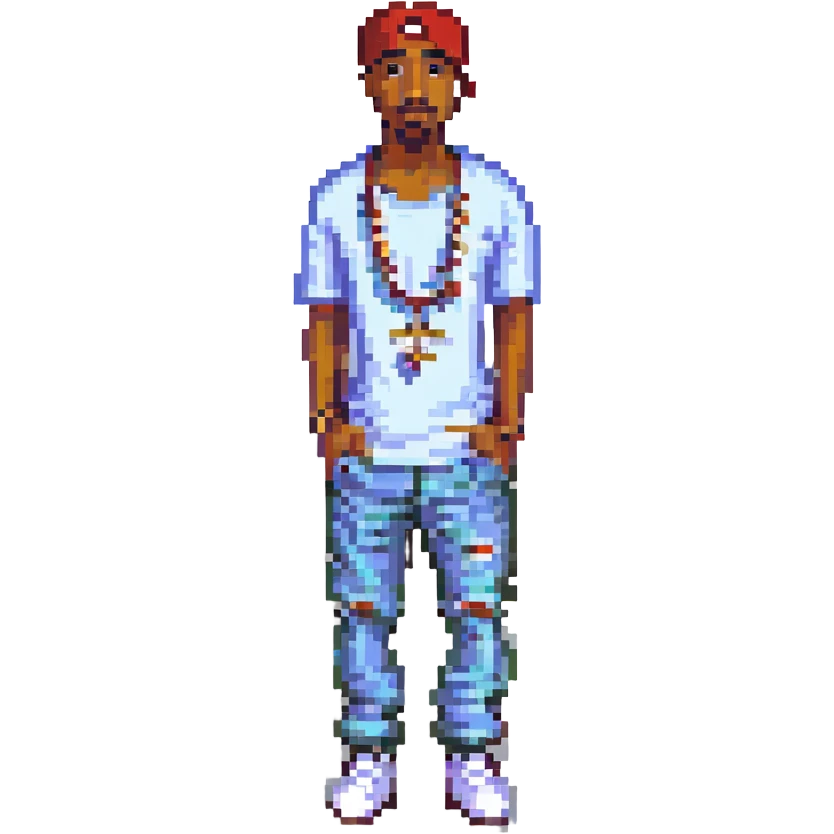2Pac в полный рост, no background emoji