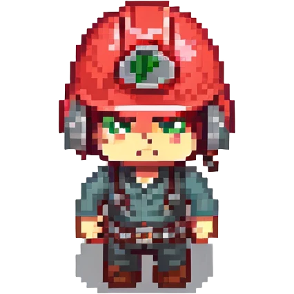 engineer with red helmet, angry expression, annoyance, furious emoji