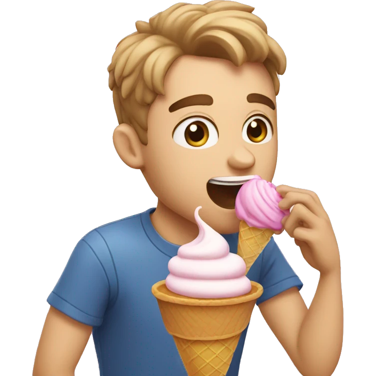 Squeezie eating ice cream  emoji