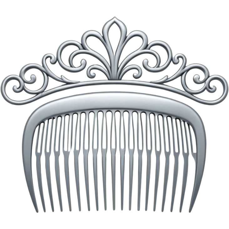 elegant silver hair comb emoji