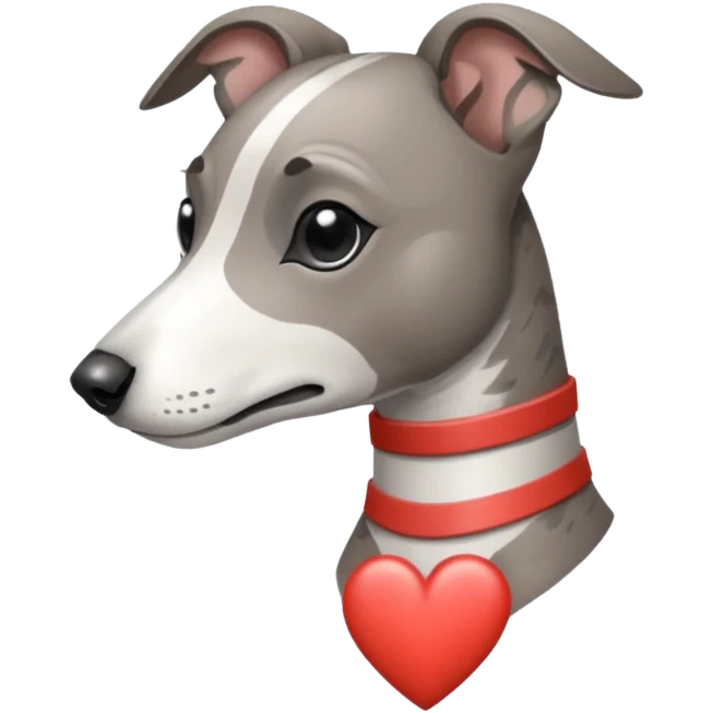 brindle stripes grey whippet hearts emoji