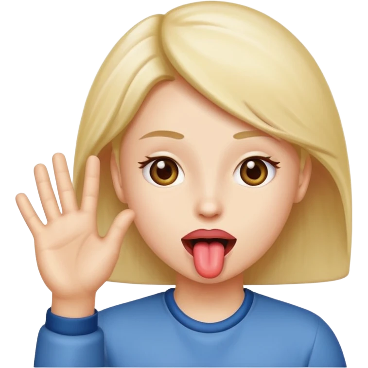 Tongue out with hands to the side emoji