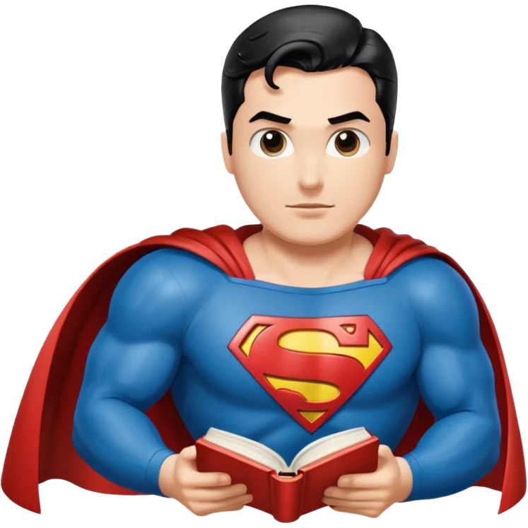 A book with Superman comics emoji