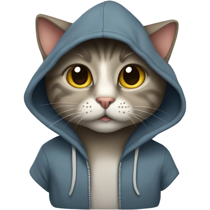 Cat  wereing a hoodie  emoji