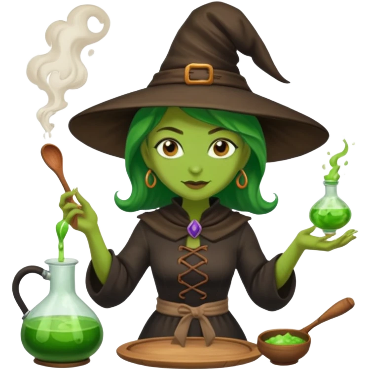 green witch cooking potion emoji