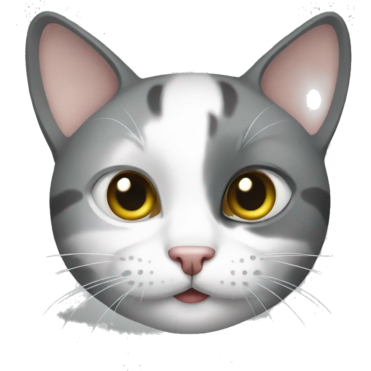Cat gray white emoji