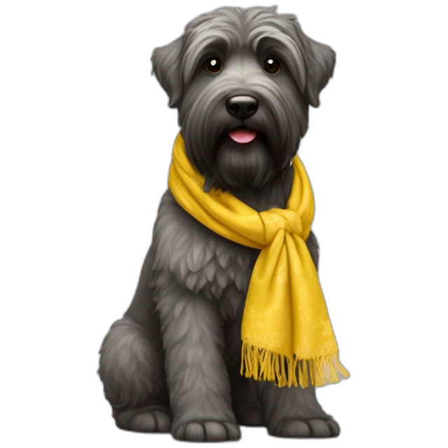 Bouvier australien avec foulard jaune emoji