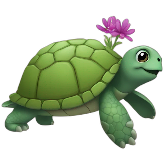 Turtle flower emoji