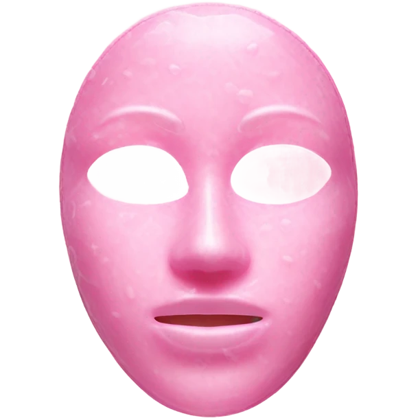 Moisturizing hydrogel face mask pink with slits for eyes, lips and nose  emoji